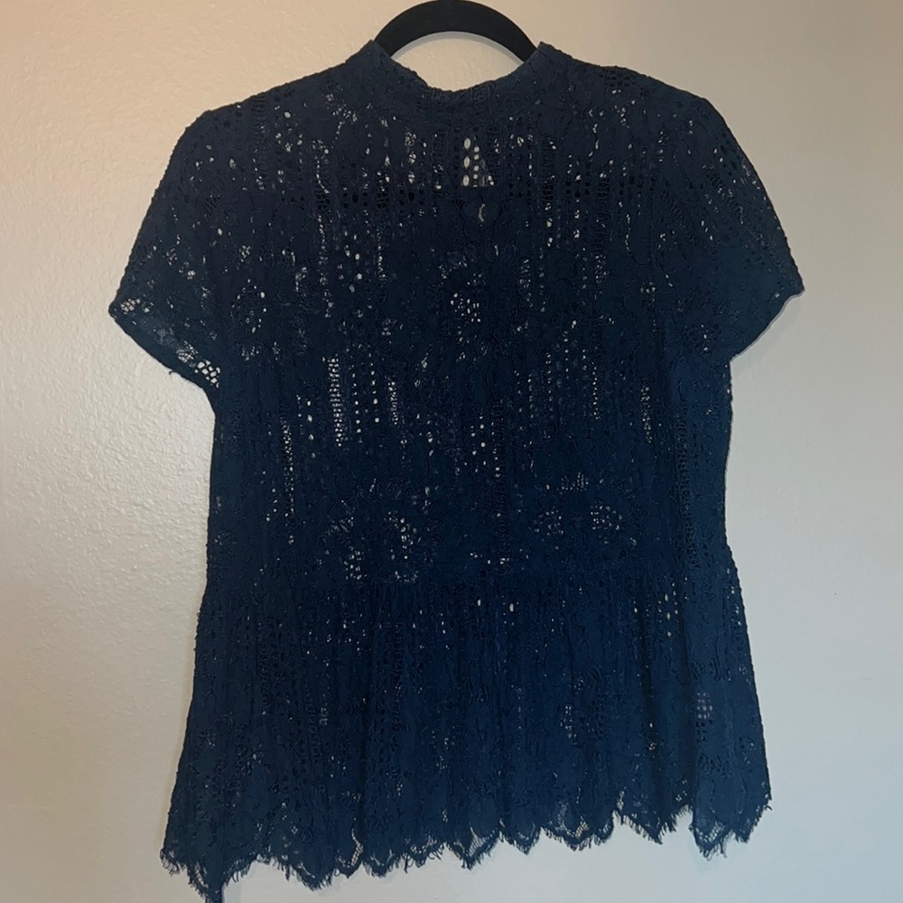 Blue peplum blouse